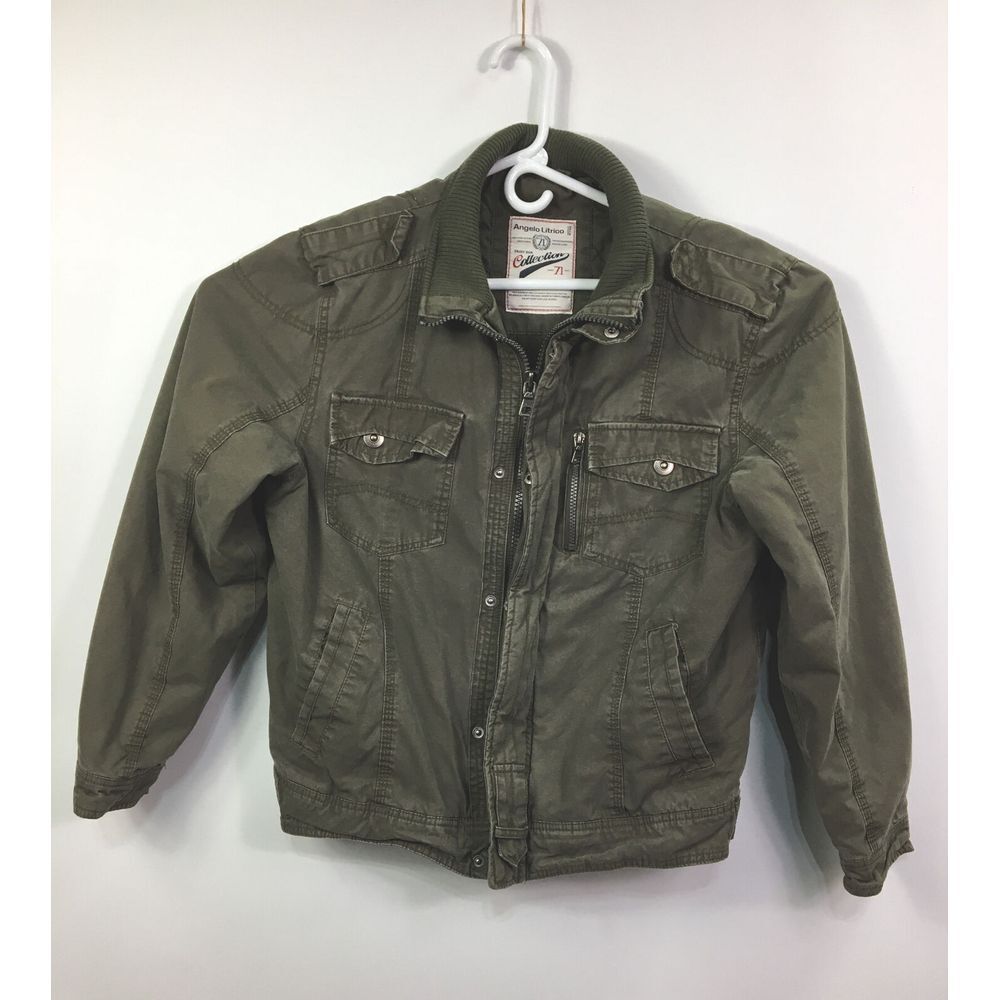 Angelo Litrico Canvas jacket womens Size‎ L olive green Cargo Pockets Insulated